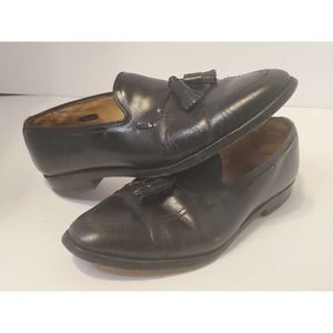 Allen Edmonds Black Leather Slip On Dress Tassel Loafers Shoes Men's 10.5 D